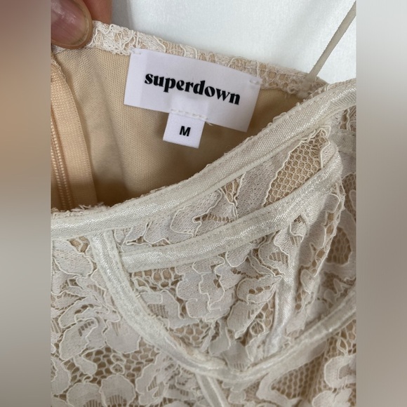 superdown Lace Bodysuit in Cream with thin straps beautiful detailing - medium - Picture 6 of 7